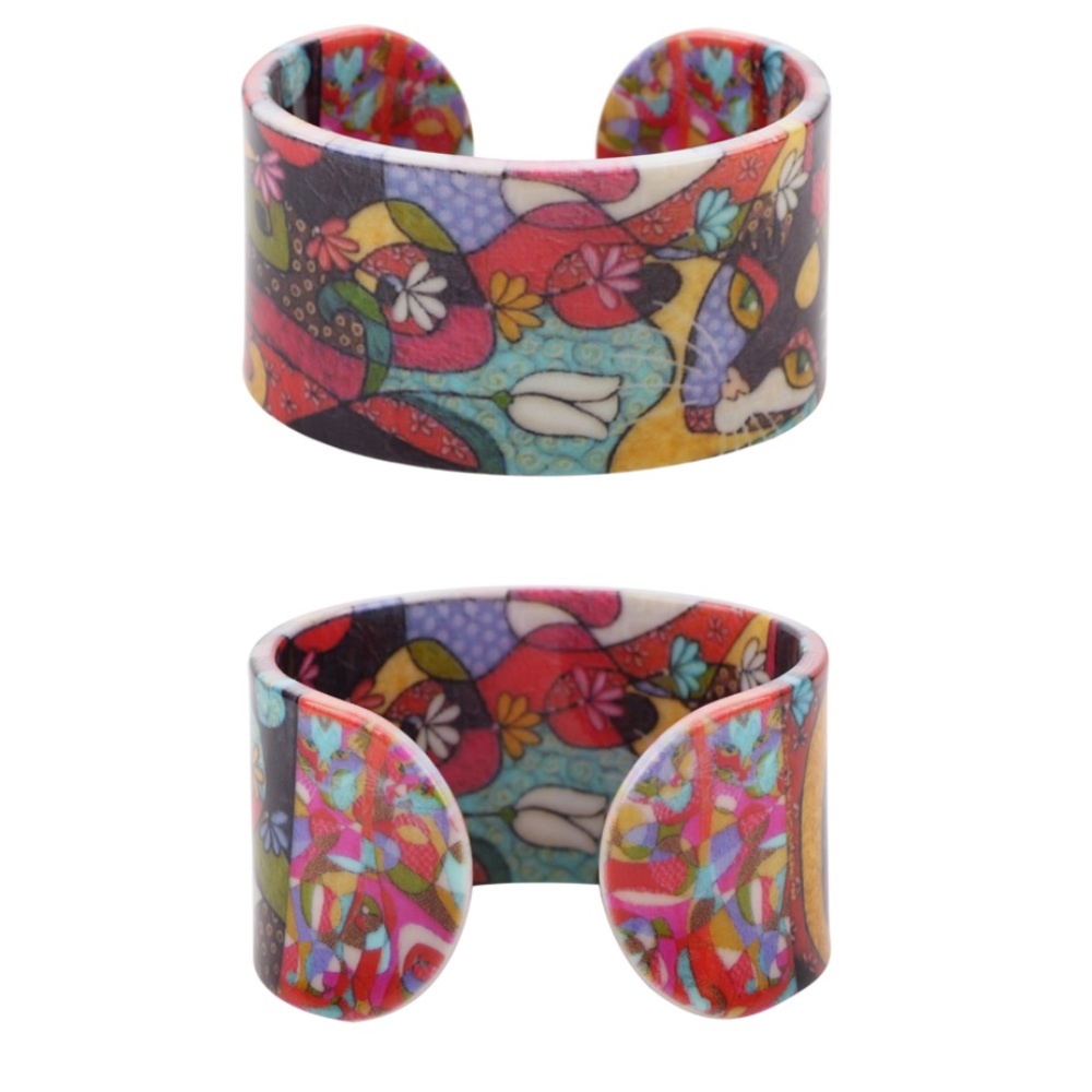 NWT Cat & Tulip Geometric Bracelet Cuff - Picture 2 of 4